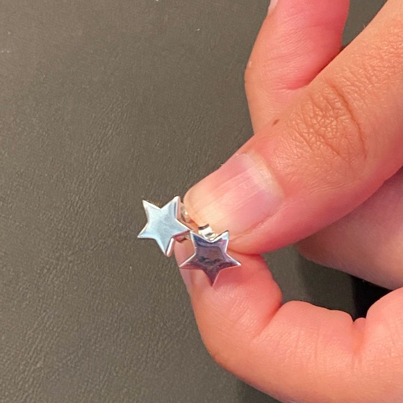 .925 Sterling Silver Star Stud Earrings - Picture 9 of 16